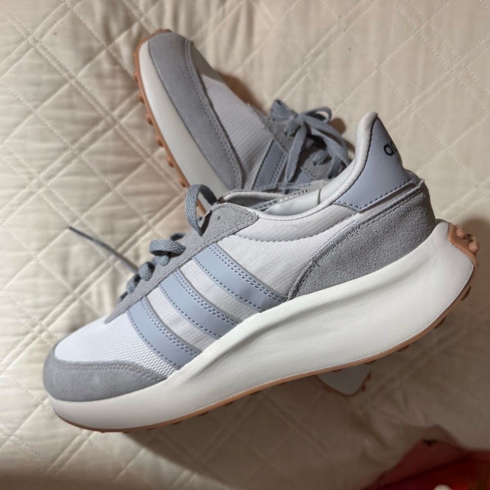 Adidas Light Gray and White Sneakers NWOT